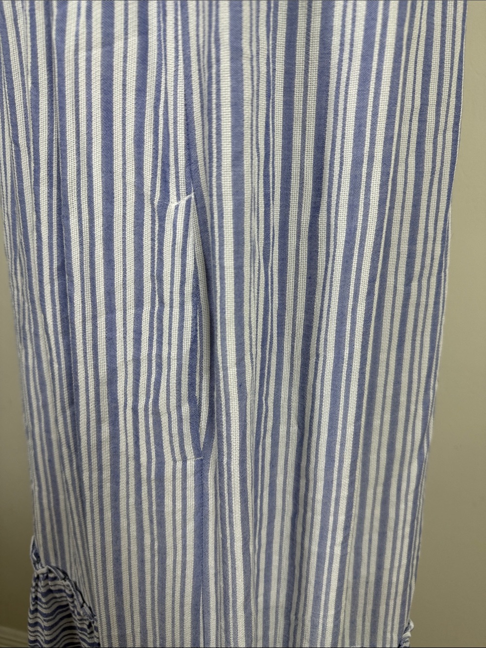GREYLIN Sleeveless Blue and White Striped V-Neck Maxi Dress XS - Picture 5 of 8